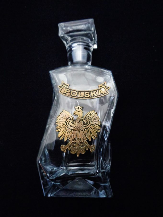 POLSKA KARAFKA ORZEŁ METAL ZŁOTY