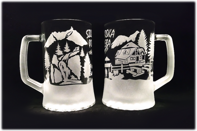 Szklarska_Poreba_kufel_do_piwa_Ladya_670_ml_Schronisko_Kamienczyka_wodospad_Kamienczyka_szron