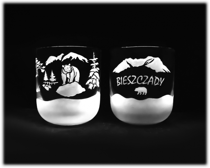 Bieszczady_szklanka_do_whisky_glamour_300_ml_niedzwiedz_szron