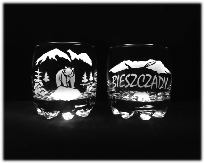 Bieszczady_szklanka_do_wody_terenia_300_ml_niedzwiedz_szron