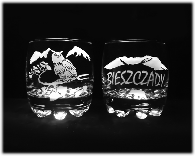 Bieszczady_szklanka_do_wody_terenia_300_ml_sowa_szron