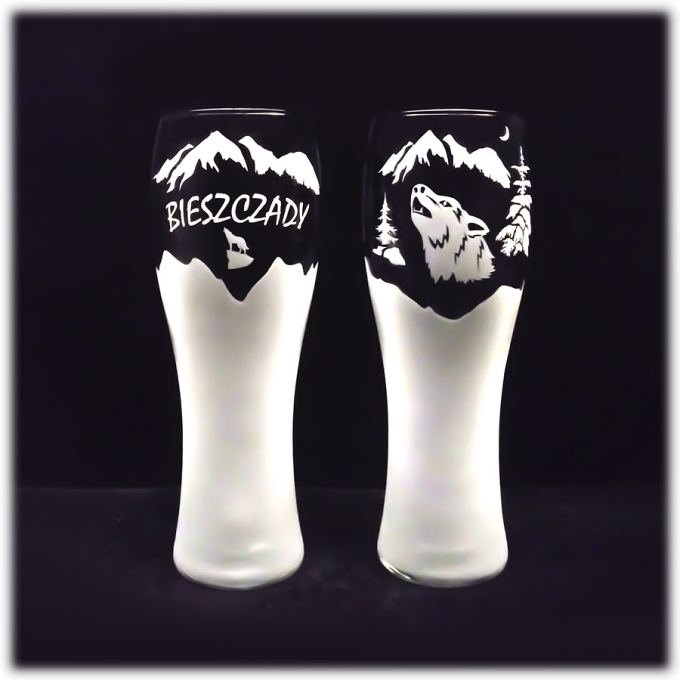 Bieszczady_szklanka_do_piwa_krosno_500_ml_wilk_glowa_szron