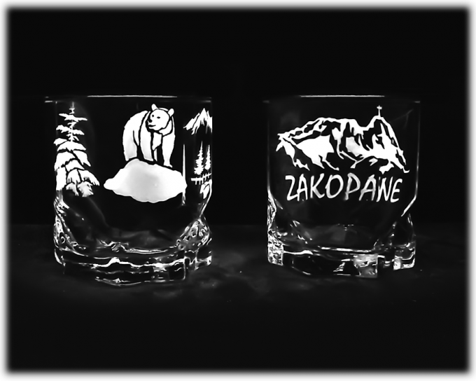 Zakopane_szklanka_do_whisky_aga_325_ml_niedzwiedz_na_skale_szron